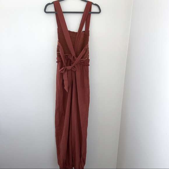 🆕Free People Smocked Jumpsuit in Sumac Colour - Picture 10 of 12